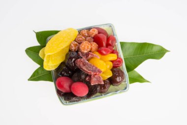 meyve ya da korunmuş mix meyve arka planda korunmuş.