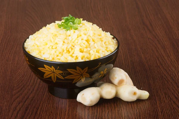 Japanese cuisine. ginger fried rice on the background Stock Image