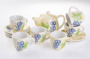 çay setleri. arka plan üzerinde çay setleri