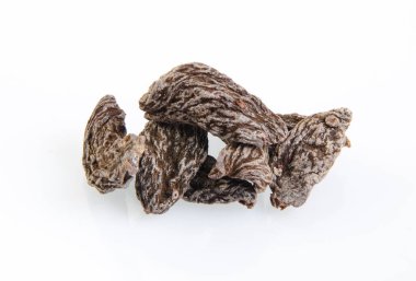 adam üzerinde tuzlu şeftali (Çince Erik, Japon kayısı) kurutulmuş