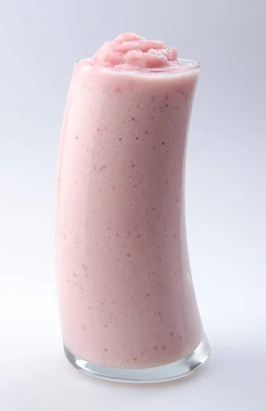 Strawberry Yoghurt Isolerad Vit — Stockfoto