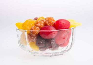 meyve ya da korunmuş mix meyve arka planda korunmuş.