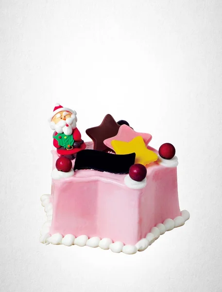ケーキや背景にサンタのクリスマス ケーキ — ストック写真