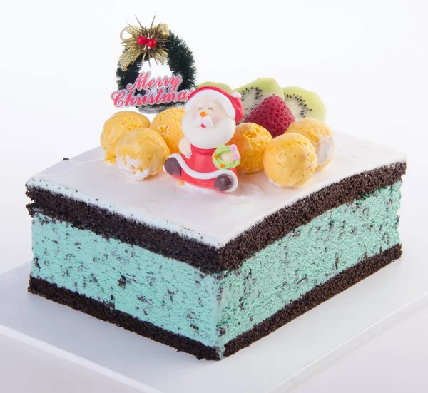 Торт Рождественский Торт Заднем Плане — стоковое фото