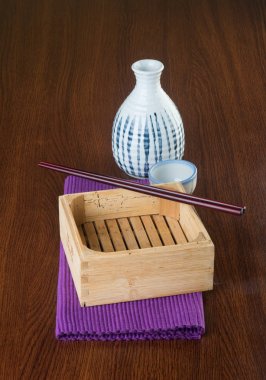 Japon mutfağı. Sake arka plan üzerinde