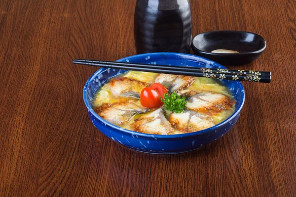 Japanse Keuken Unagi Paling Achtergrond — Stockfoto