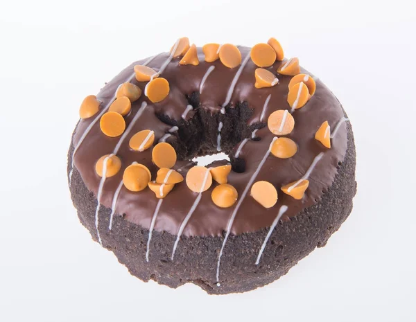 Donuts de chocolate em um fundo branco — Fotografia de Stock