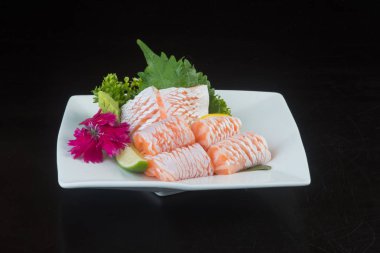 Japon mutfağı. sashimi arka planda