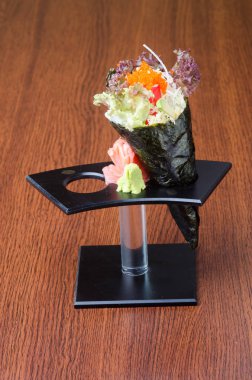 Japon mutfağı. arka plan olarak el rulo