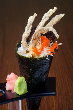 Japon mutfağı. arka plan olarak el rulo