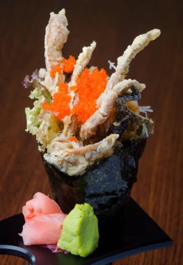 Japon mutfağı. arka plan olarak el rulo