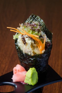 Japon mutfağı. arka plan olarak el rulo