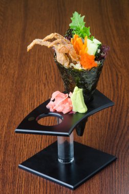 Japon mutfağı. arka plan olarak el rulo