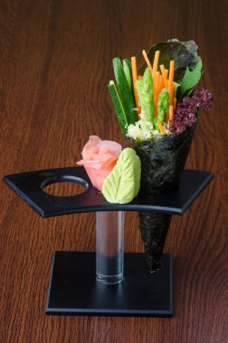 Japon mutfağı. arka plan olarak el rulo