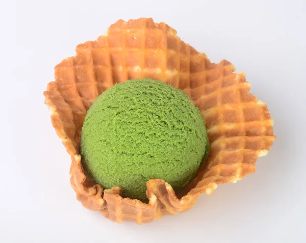 Dondurma Zemin Üzerine Yeşil Çay Dondurma — Stok fotoğraf