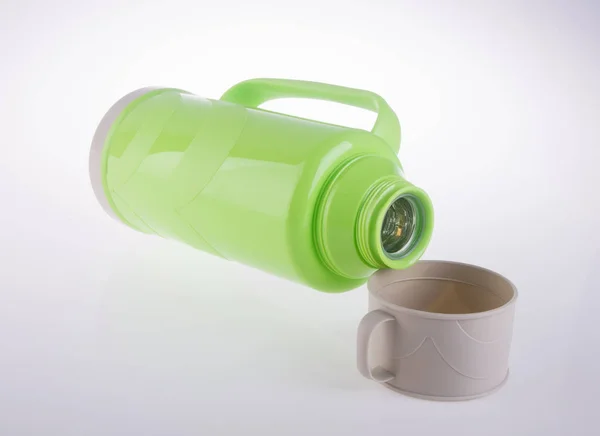 Thermo Plastique Thermo Flasque Sur Fond — Photo