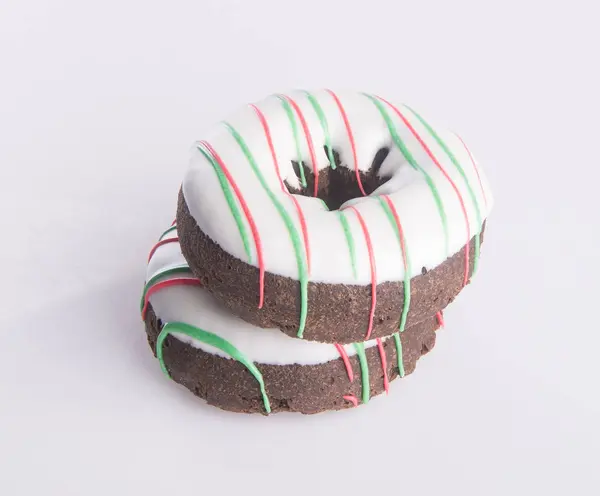 Donut. Weihnachts-Donut auf dem Hintergrund — Stockfoto