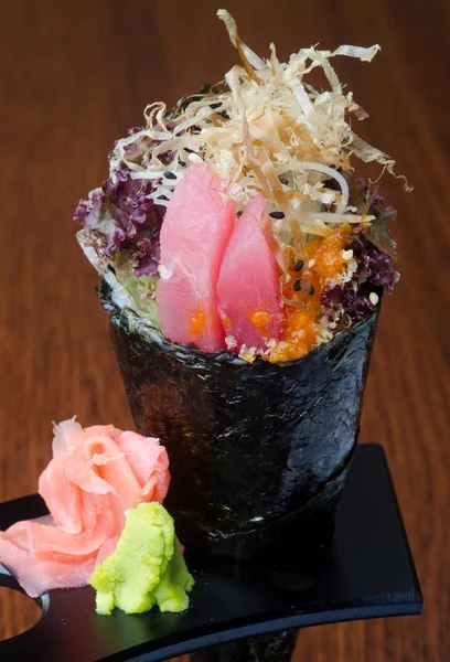 Japanese Cuisine Hand Roll Background — Stock Photo, Image