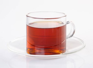 Bir arka plan cam bardakta çay. Bir backgrou cam bardakta çay