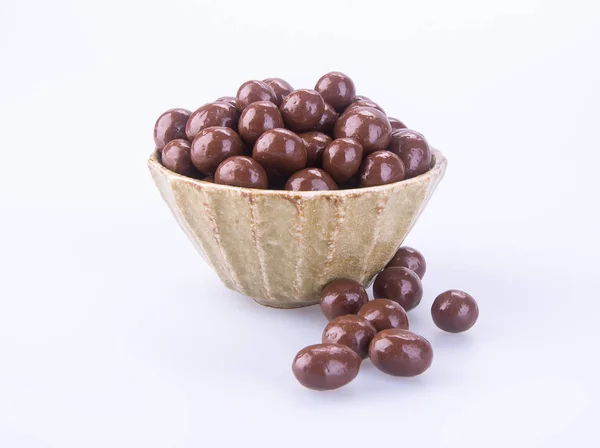 Chocolate balls. chocolate balls in bowl on a background — Stock Photo, Image