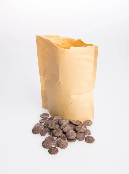 Chocolate Pile Paper Bag Background — Stock Photo, Image