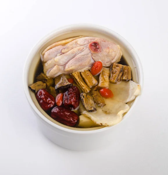 Hühner Und Kräutersuppe Topf Chinesische Küche — Stockfoto