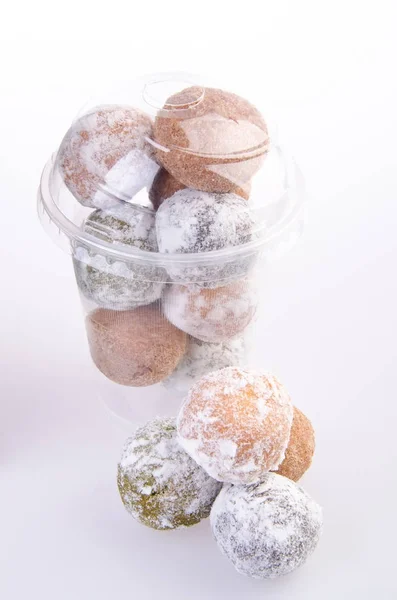 Donut. munchkins munkar på bakgrund — Stockfoto