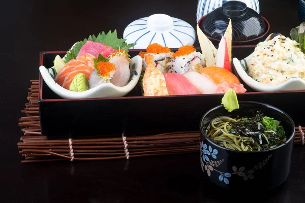 Japanese cuisine. lunch box set on the background — Stock Photo, Image