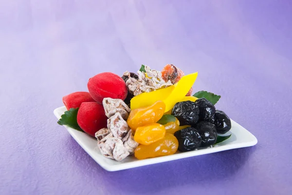 Preserved fruits & Dried fruits. Food Snack on a Background — Stock Photo, Image