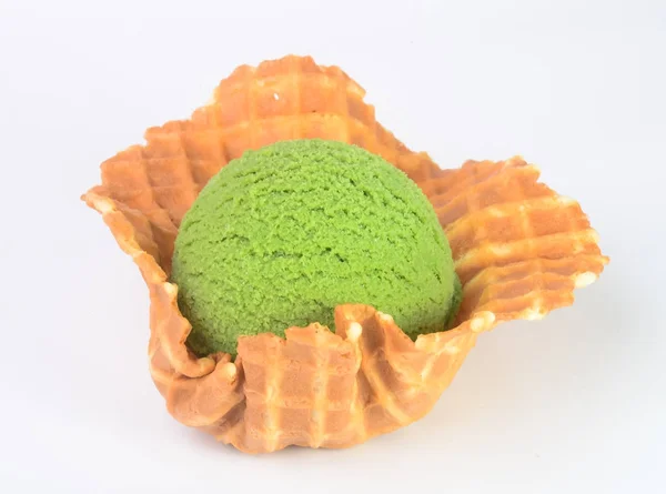 Fagylalt. zöld tea fagylalt a háttér — Stock Fotó
