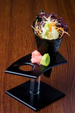 Japon mutfağı. el rulo üzerinde arka plan