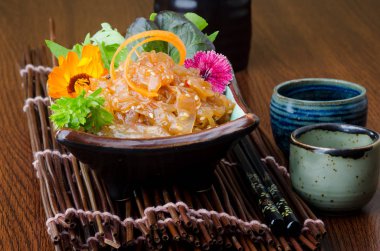 cozinha japonesa. comida japonesa no fundo
