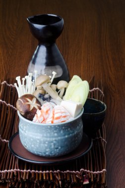 Japon mutfağı. arka planda çorbası