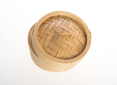 Çin bambu buğulama veya bambu buğulama dimsum adam Tarih için