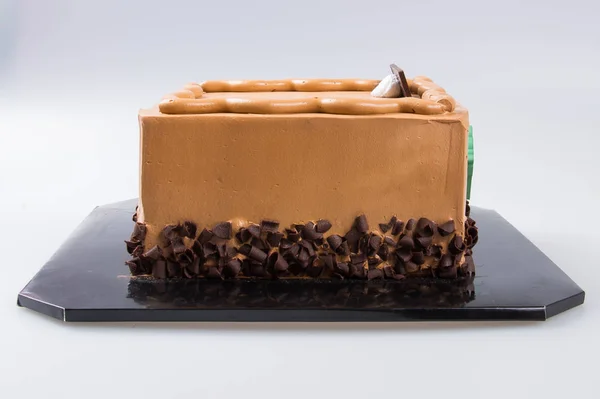 ケーキやチョコレート ケーキの背景に. — ストック写真