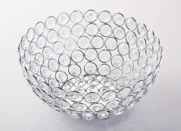 Bowl or empty crystal bowl on the background. — Stock Photo, Image