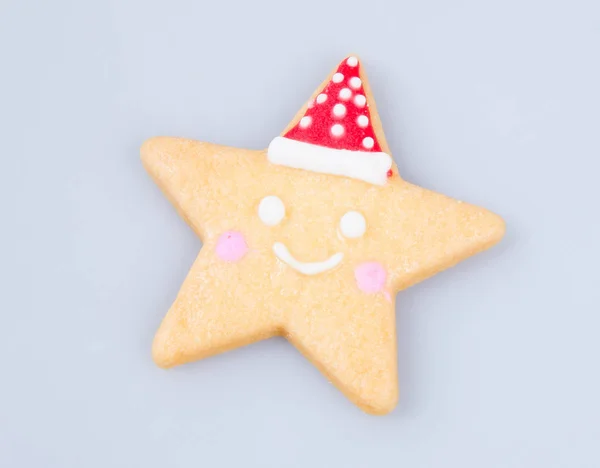 Decoración de la torta o galletas de Navidad en forma de estrella en el fondo . — Foto de Stock