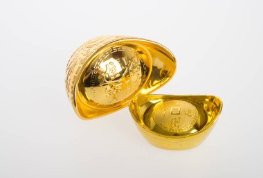 Altın veya Çin Altın külçe demek sembolleri zenginlik ve refah