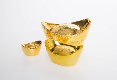 Altın veya Çin Altın külçe demek sembolleri zenginlik ve refah