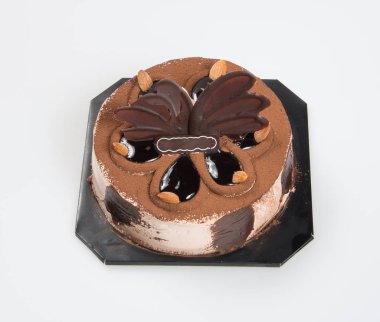 kek veya bir arka plan üzerinde çikolatalı kek.