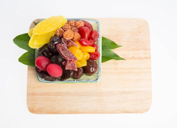 Konzervované ovoce nebo mix konzervované ovoce na pozadí. — Stock fotografie