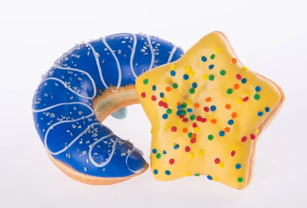 Donut forma de estrela no fundo — Fotografia de Stock