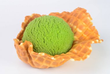 dondurma. yeşil çay dondurma bir arka plan üzerinde