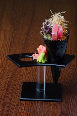 Japon mutfağı. el rulo üzerinde arka plan