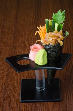 Japon mutfağı. el rulo üzerinde arka plan