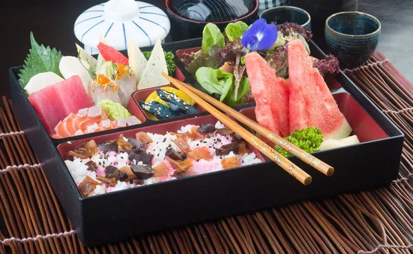 Japanese cuisine. lunch box set on the background — Stock Photo, Image