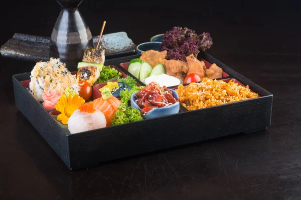 Japanese cuisine. lunch box set on the background — Stock Photo, Image