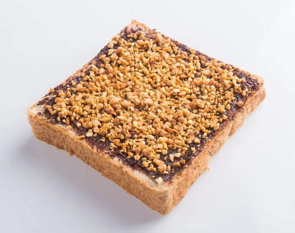 Bread. slice of bread with chocolate cream — Stock Photo, Image