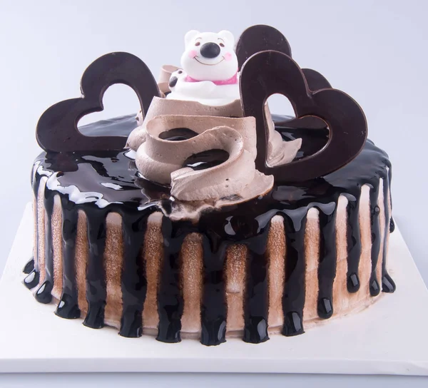 Cake. chocolate ice cream cake on background — Stock Photo, Image