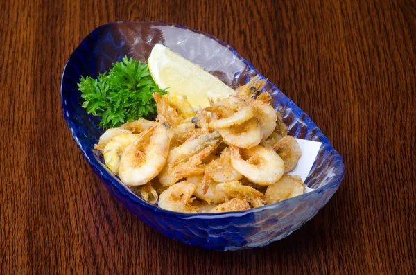 Fried shrimp on the background — Stock Photo, Image